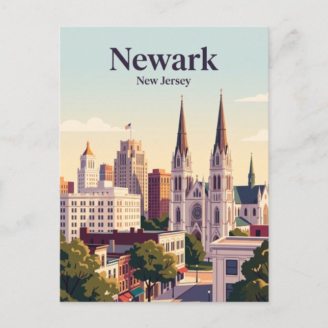Cartão Postal Newark, Nova Jersey (Frente)