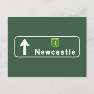 Cartão Postal Newcastle, Austrália - Sinal de estrada