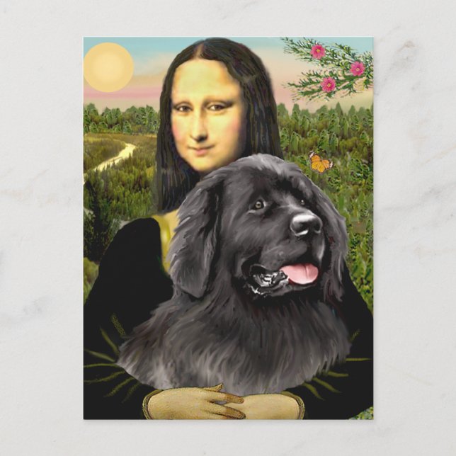 Cartão Postal Newfie 2 - Mona Lisa (Frente)