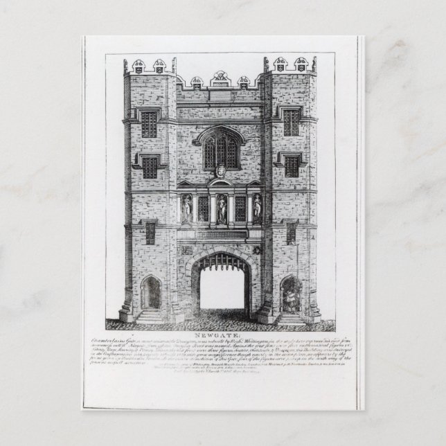 Cartão Postal Newgate, Londres, pub. 1761 (Frente)