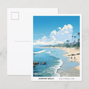Cartão Postal Newport Beach California Viagens vintage EUA