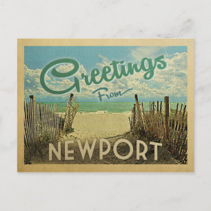 Cartão Postal Newport Postcard Beach Viagens vintage