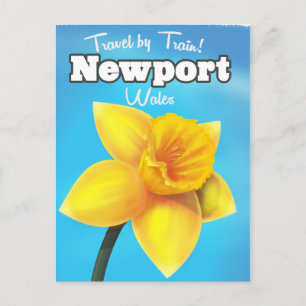 Cartão Postal Newport Wales vintage poster de viagens Daffodil
