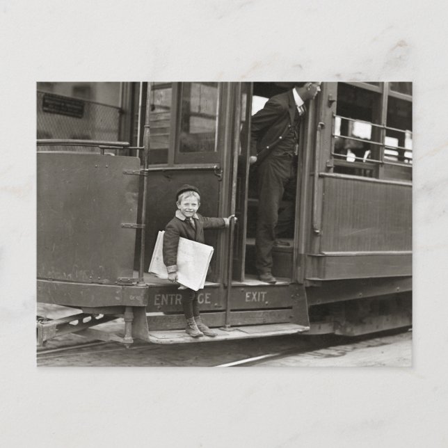 Cartão Postal Newsboy Rolley, 1910 (Frente)