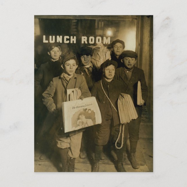 Cartão Postal NEWSBOYS na virada do século de Nova York (Frente)