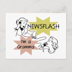 Cartão Postal Newsflash sou vovó T-shirts e presentes
