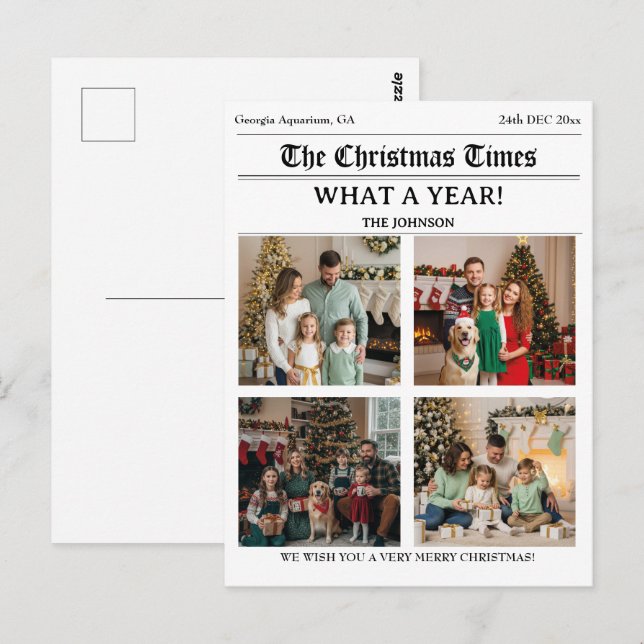 Cartão Postal Newsletter Natal - Foto da Newsletter Family (Frente/Verso)