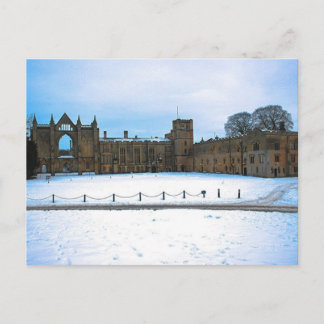 Cartão Postal Newstead Abbey na neve do inverno