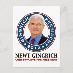 Cartão Postal Newt Gingrich Conservador para o Presidente