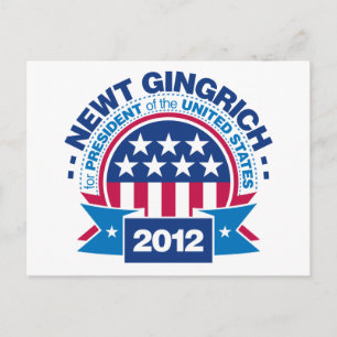 Cartão Postal Newt Gingrich para Presidente 2012