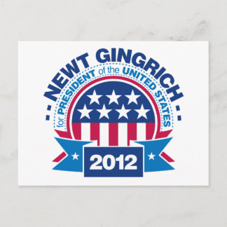 Cartão Postal Newt Gingrich para Presidente 2012