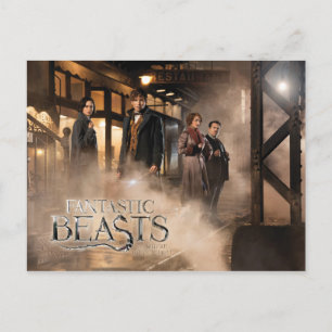 Cartão Postal NEWT SCAMANDER™ & Co. Na Estação de Comboio