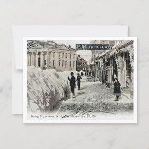 Cartão Postal Newton NJ Primavera Blizzard 1905