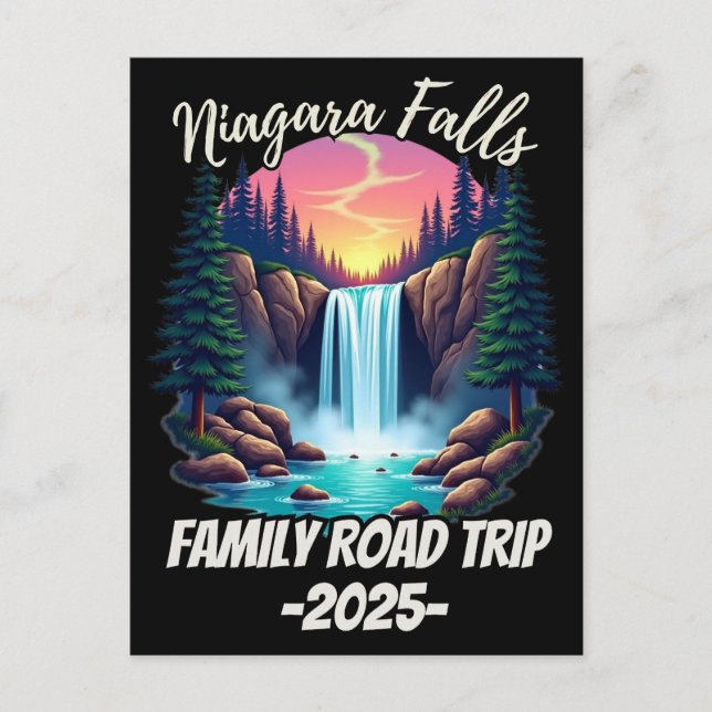 Cartão Postal Niagara Cai Em Trip, Trip Family Falls Men (Frente)