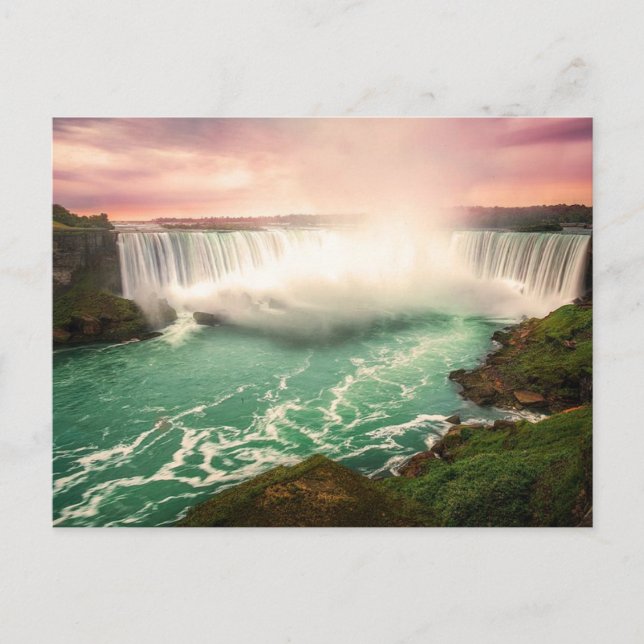 Cartão Postal Niagara Falls, Canadá por pôr do sol estilizado (Frente)