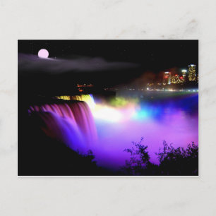 Cartão Postal Niagara-Falls-under-floodlight-at-noite