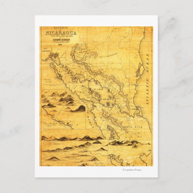 Cartão Postal NicaráguaMapa Panorâmico Nicarágua (Frente)