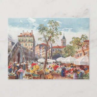 Cartão Postal Nice, França Fllower Market