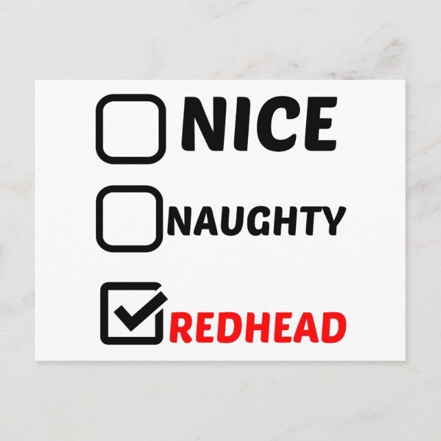CARTÃO POSTAL NICE NAUGHTY REDHEAD (Frente)
