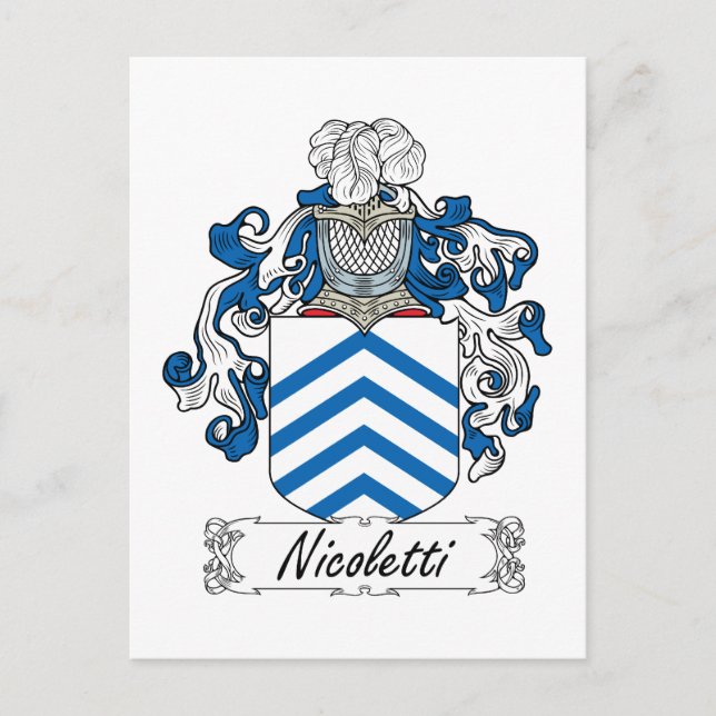 Cartão Postal Nicoletti Family Crest (Frente)