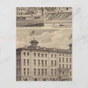 Cartão Postal Nicollet House, Orth's Brewery, Minnesota