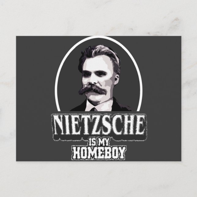 Cartão Postal Nietzsche É Meu Ficar em casa (Frente)