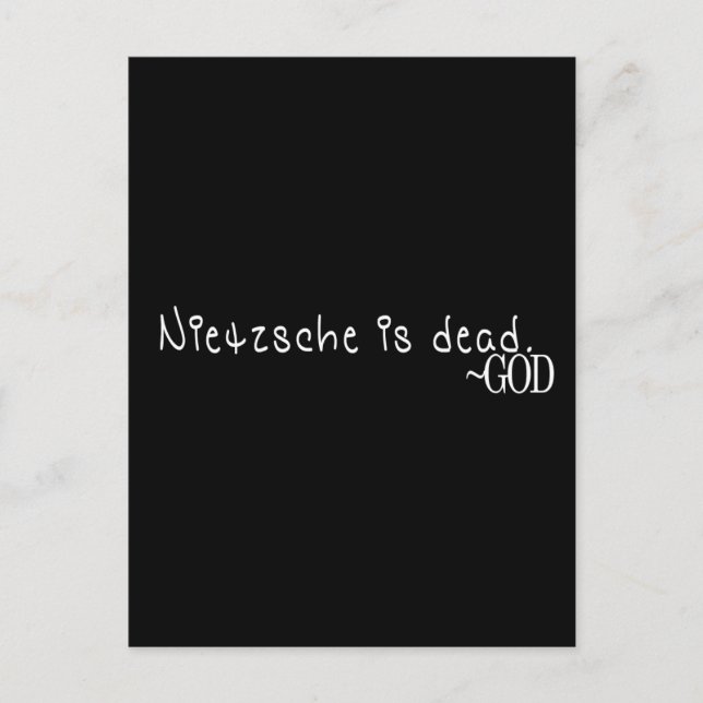 CARTÃO POSTAL NIETZSCHE É MORTO - DEUS (Frente)