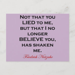 Cartão Postal Nietzsche Não Que Você Mentiu Para Mim Citar
