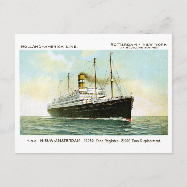 Cartão Postal Nieuw Amsterdam de 1906 (Frente)