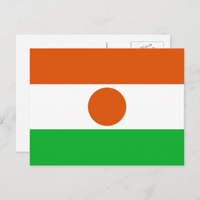 Cartão Postal Nigerien Flag, Flag do Níger (Frente/Verso)