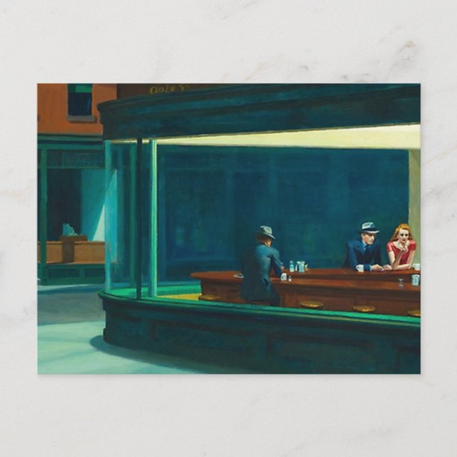 Cartão Postal Nighthawks Edward Hopper (Frente)