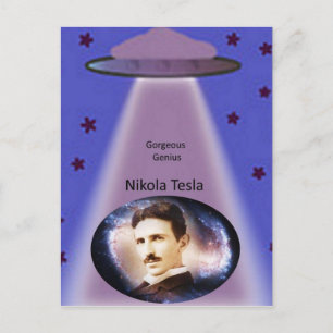 Cartão Postal Nikola Tesla Genius
