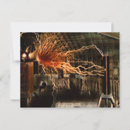 Cartão Postal Nikola Tesla Homem do Mistério Color Redux