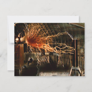 Cartão Postal Nikola Tesla Homem do Mistério Color Redux
