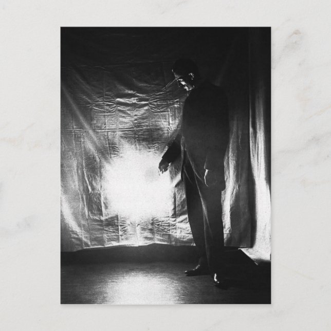 Cartão Postal Nikola Tesla por volta de 1890 (Frente)