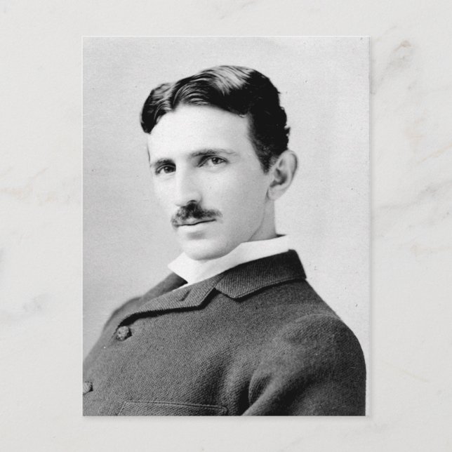 Cartão Postal Nikola Tesla Portrait (Frente)