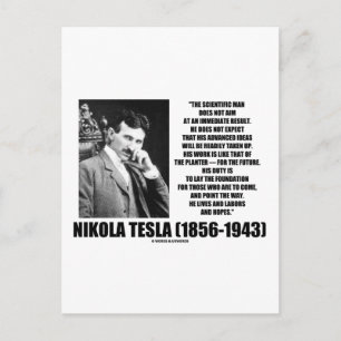 Cartão Postal Nikola Tesla Scientific Man Não Tem Imediato