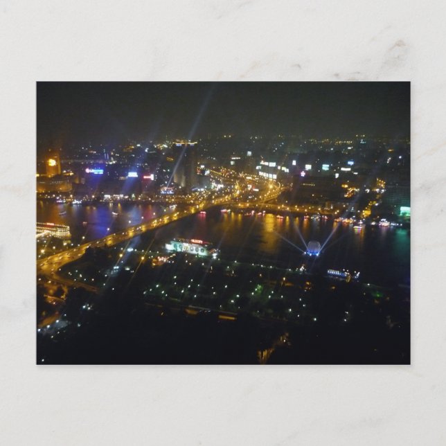 Cartão Postal nilo da noite do cairo (Frente)