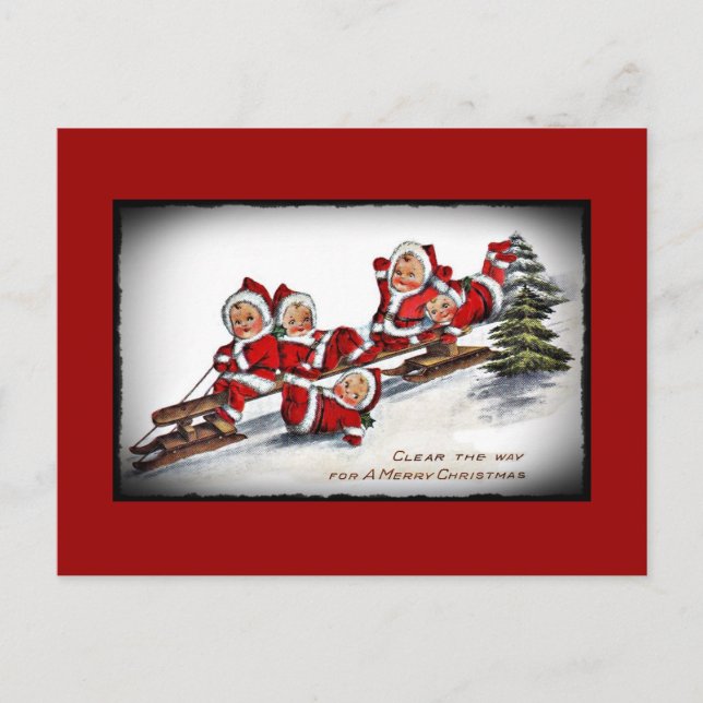 Cartão Postal Nimblie Nicks dirige um trenó (Frente)