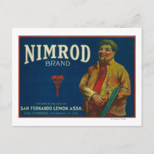 Cartão Postal Nimrod Lemon LabelSan Fernando, CA