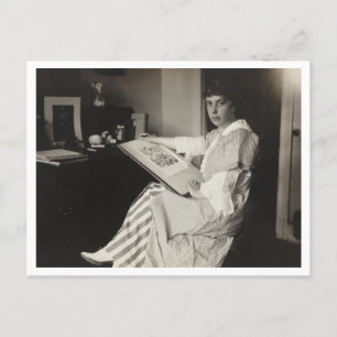 Cartão Postal Nina Allender, cartunista, Partido Nacional da Mul