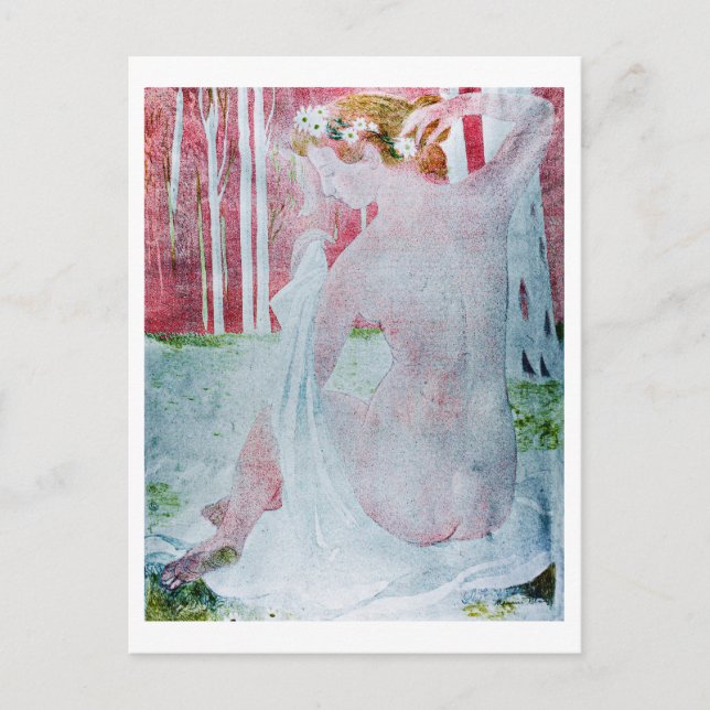 Cartão Postal Ninfa Coroada com Margaridas, Maurice Denis (Frente)