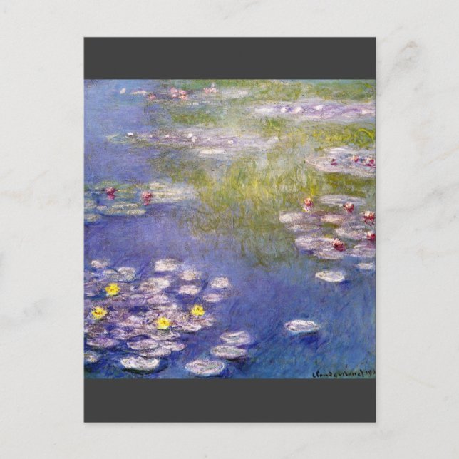 Cartão Postal Ninfas em Giverny por Claude Monet (Frente)