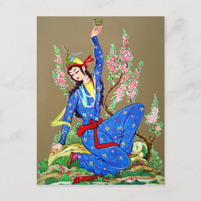 Cartão Postal Ninfoma com bebendo (Frente)