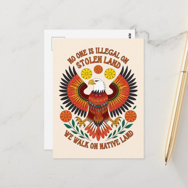 Cartão Postal Ninguém é ilegal em terras roubadas (Frente/Verso In Situ)