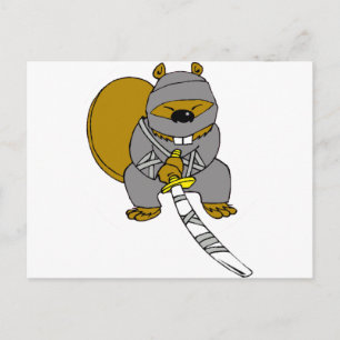 Cartão Postal Ninja Beaver