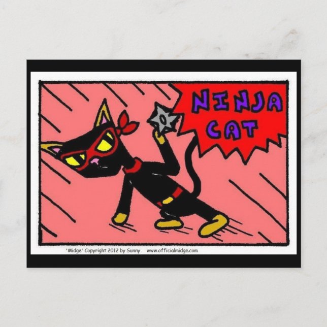 Cartão postal "NINJA CAT" (Frente)