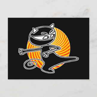 Cartão Postal Ninja Cat