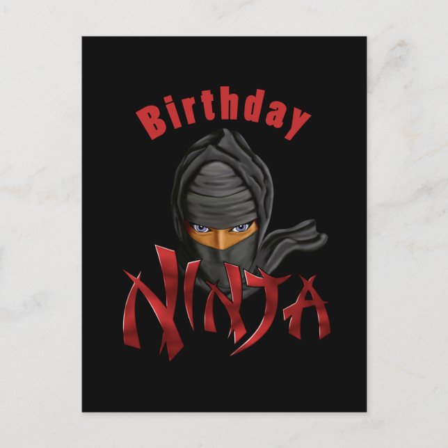 Cartão Postal Ninja de Aniversário (Frente)