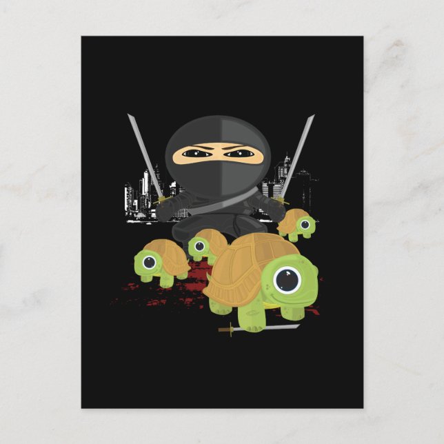 Cartão Postal Ninja e Tartarugas (Frente)